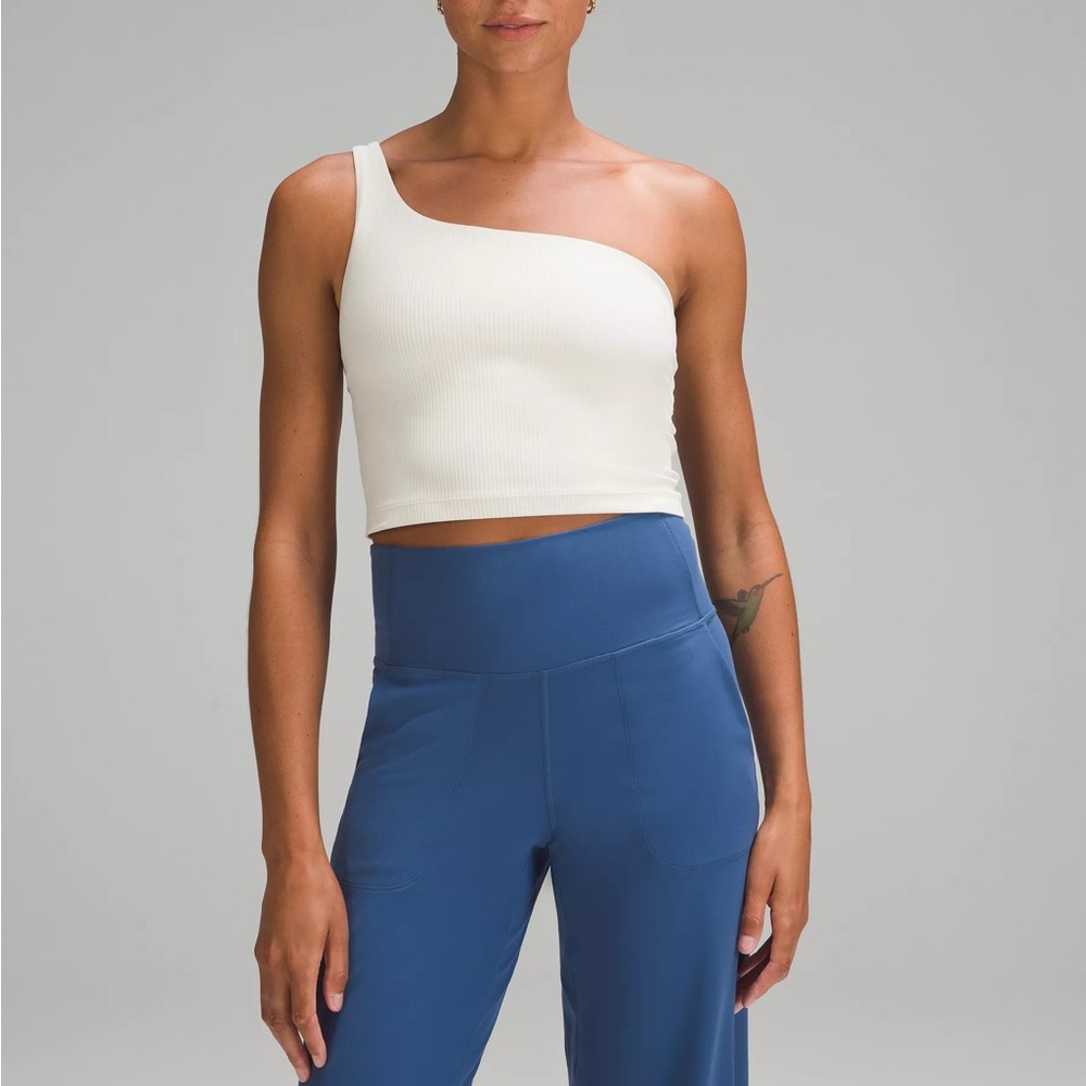 NWOT Lululemon Ribbed Nulu Asymmetrical Yoga Tank Top - Bone